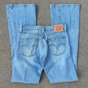 Vintage Y2K Levi's 519 Low Rise Flare Jeans Light Stone Wash Size 7 Long Junior